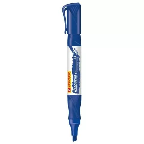 STYLO MARQUEUR TABLEAU BLANC RECHARGEABLE TETE BISEAUTÉE BLEU TECHNO