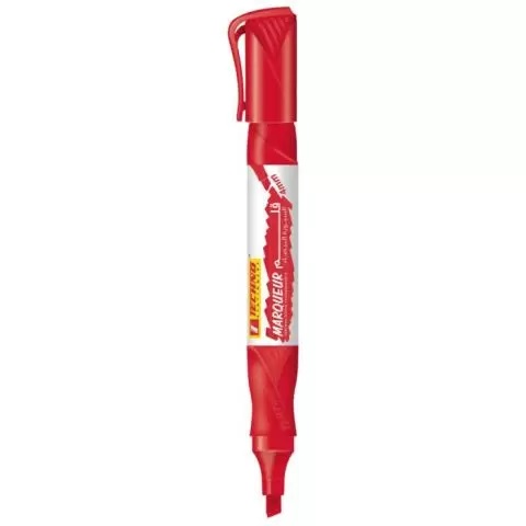 STYLO MARQUEUR TABLEAU BLANC RECHARGEABLE TETE BISEAUTÉE ROUGE TECHNO