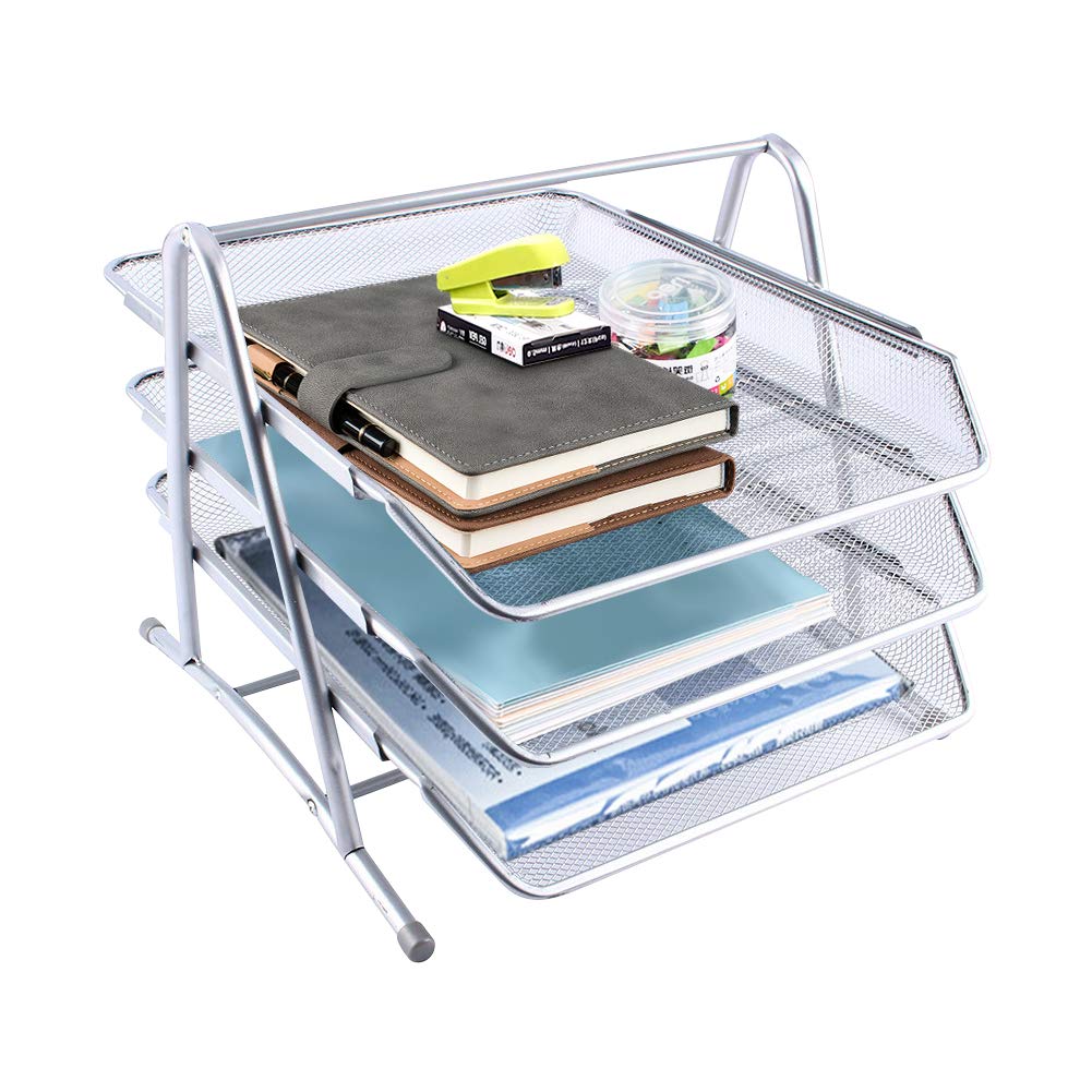 GIANT SILVER 3-TIER METAL DOCUMENT SORTER