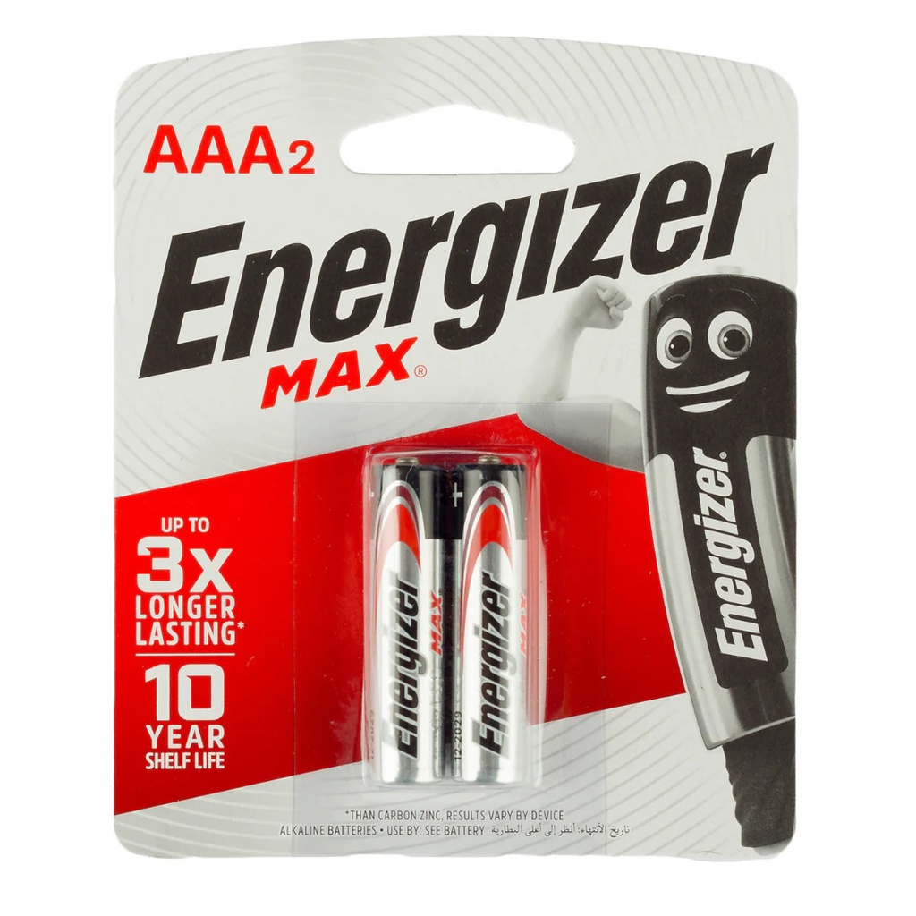 AAA BATTERY 2 PCS ENERGIZER MAX