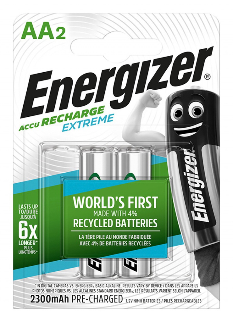  AA BATTERY 2 PCS ENERGIZER EXTREME RECHARGE