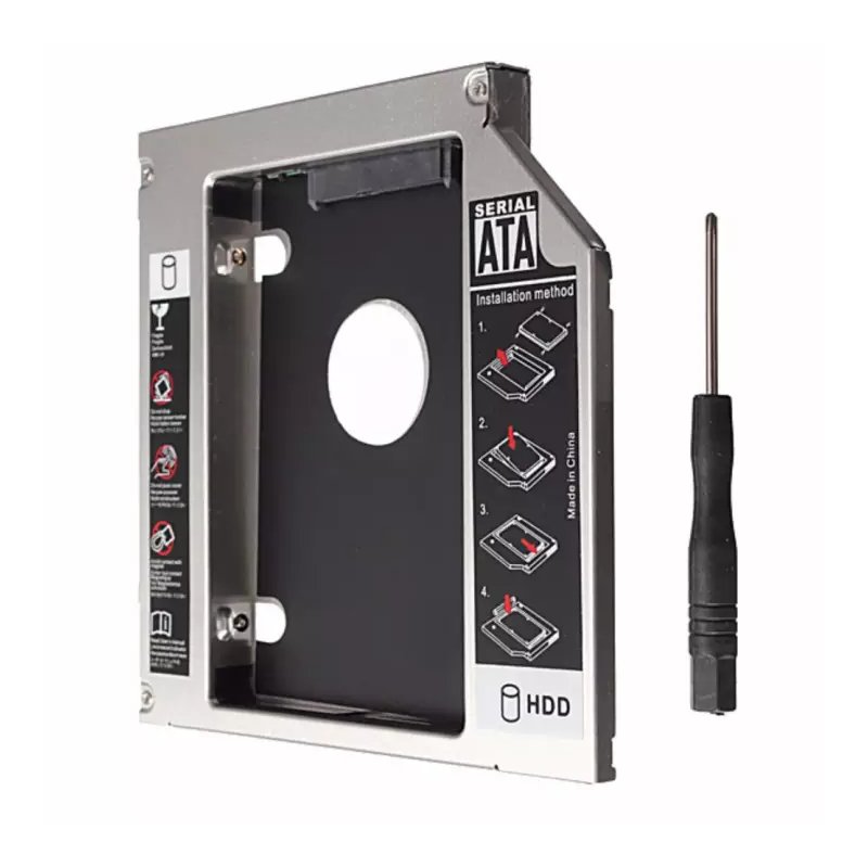 9.5 毫米内部机架取代 CD 驱动器，适用于 2.5 英寸 MACTECH HDD