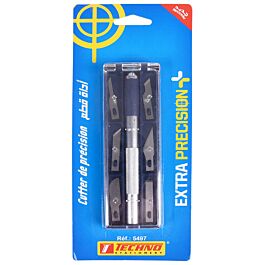 PRECISION CUTTER SCALPELLE WITH GRIP + 6 DIFFERENT SHAPED BLADES SK5 TECHNO