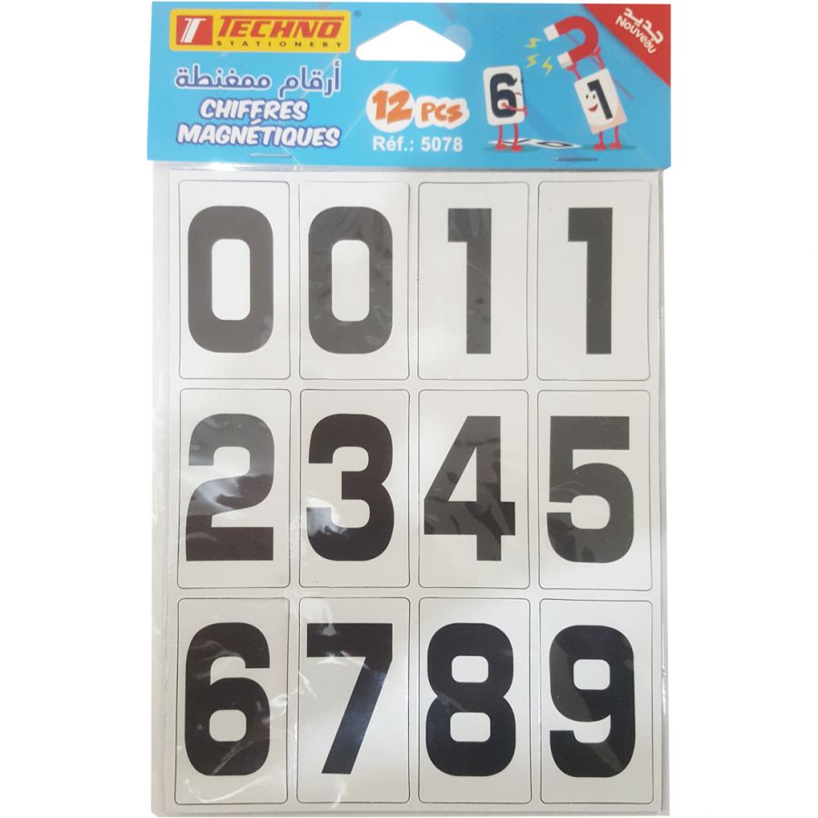 GM 12PCS TECHNO MAGNETIC NUMBERS