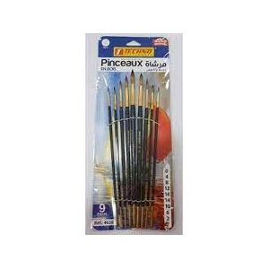  ROUND WOODEN BRUSHES 9PCS TECHNO