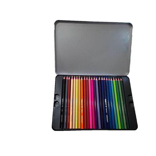 CRAYONS DE COULEUR 48PCS BOITE METAL TECHNO