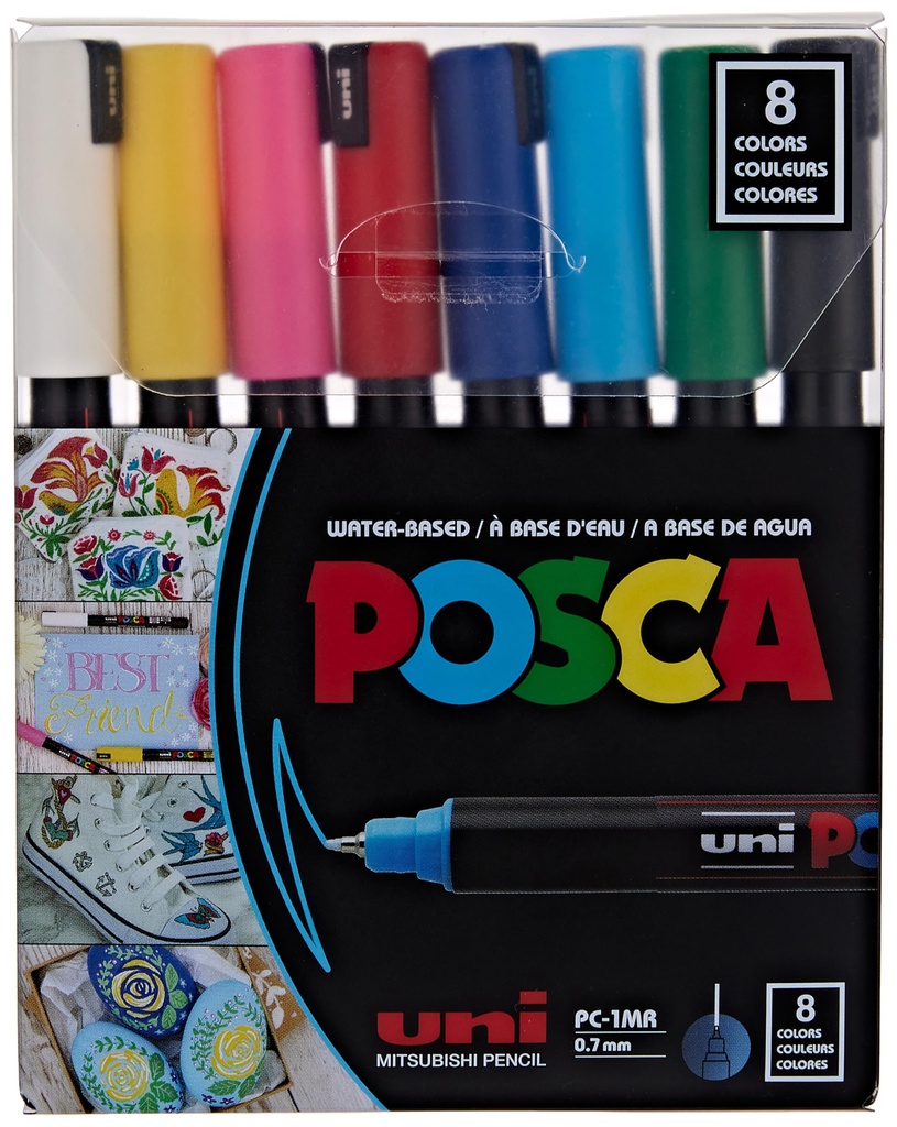  ACRYLIC MARKER 0.7mm 8 COLORS POSCA