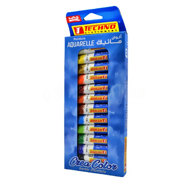  WATERCOLOR PAINT 12C x 12ml TECHNO CREACOLOR