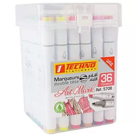  DOUBLE HEAD MARKER 2IN1 BOX 36 COLORS TECHNO ARTMARK