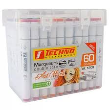 DOUBLE HEAD MARKER 2IN1 BOX 60 COLORS TECHNO ARTMARK