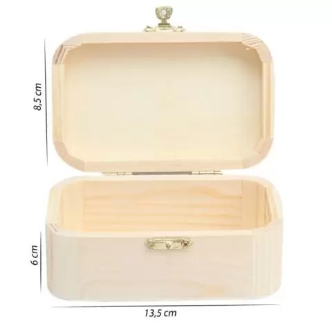 RECTANGULAR WOODEN BOX 13.5x8.5x6cm TECHNO CREAWOOD
