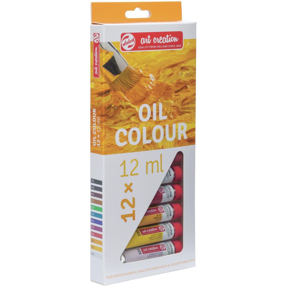 PEINTURE A L'HUILE BOITE DE 12 COULEURS x 12ml ARTCREATION