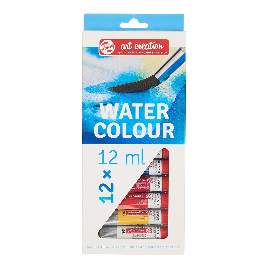 PEINTURE A EAU BOITE DE 12 COULEURS x 12ml ARTCREATION