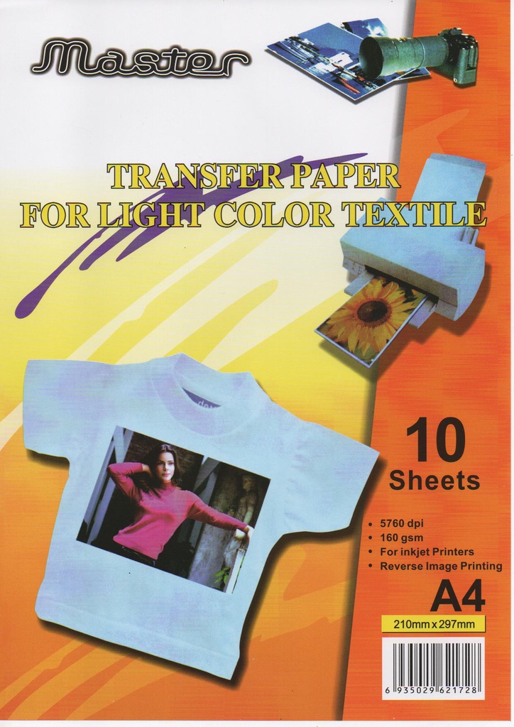 PAPIER TRANSFER BLANC A4 10F MASTER