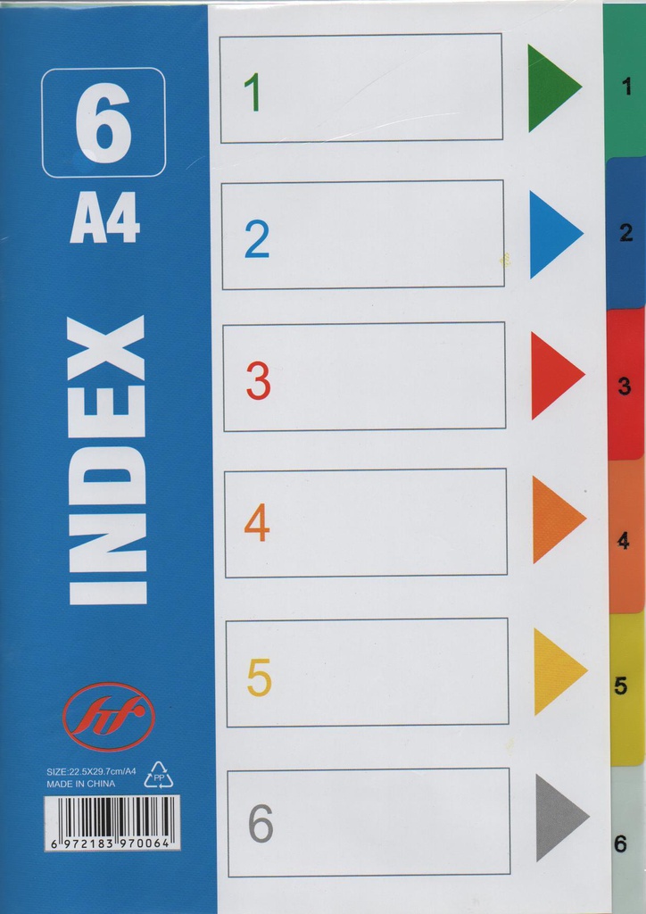 INTERCALAIRE 6 POSITIONS PVC PAGE