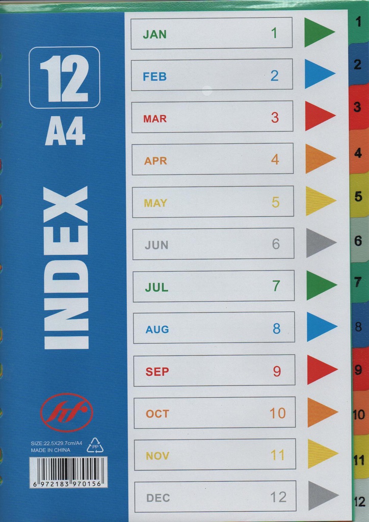 INTERCALAIRE 12 POSITIONS PVC PAGE