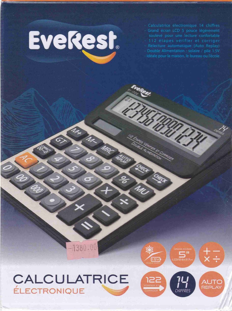  EVEREST 14-DIGIT DESKTOP CALCULATOR