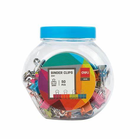 METAL CLIPS 15mm COLORS 50 PCS DELI