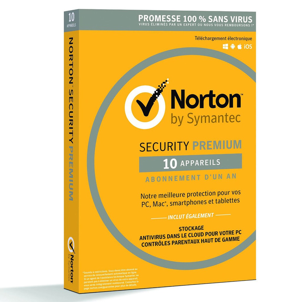 NORTON ANTIVIRUS SECURITY PREMIUM 10 APPAREILS 1 AN COFFRET