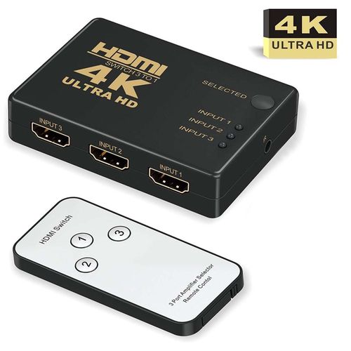 3-PORT HDMI SWITCH > 1 OUTPUT + REMOTE CONTROL