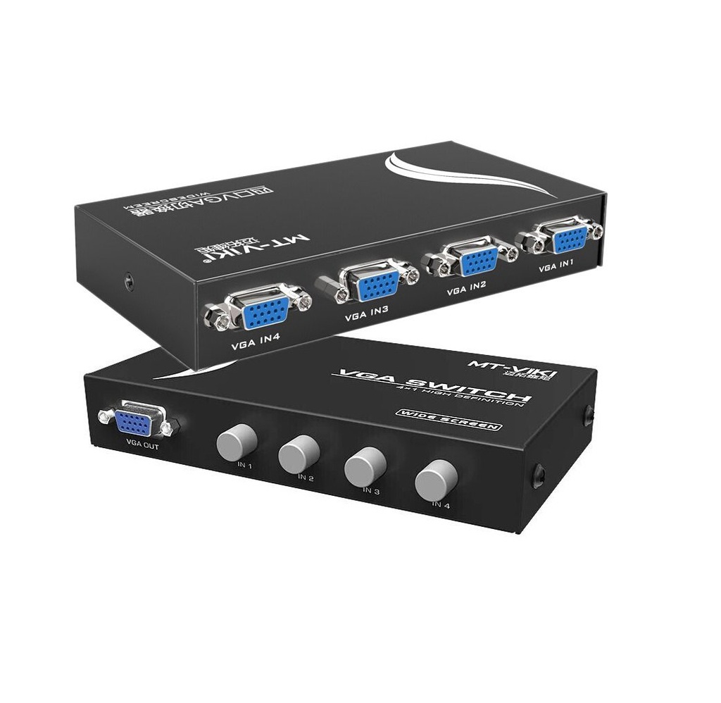  4 PORT VGA SWITCH > 1 OUTPUT WITH 4 BTN