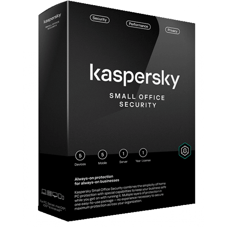 KASPERSKY Small OFFICE SECURITY 5 قطع، خادم واحد، صندوق لمدة عام