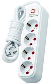 4-socket 2m power strip with BMS switch