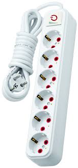  MULTI-OUTLET 6 SOCKETS 2m WITH BMS SWITCH