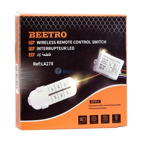 LED SWITCH WITH REMOTE CONTROL 4 BTN BEETRO
