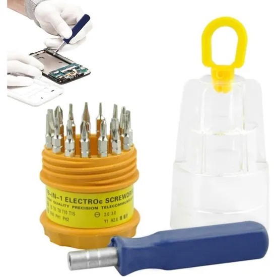 KIT OF 16 HEADS + GL SCREWDRIVER