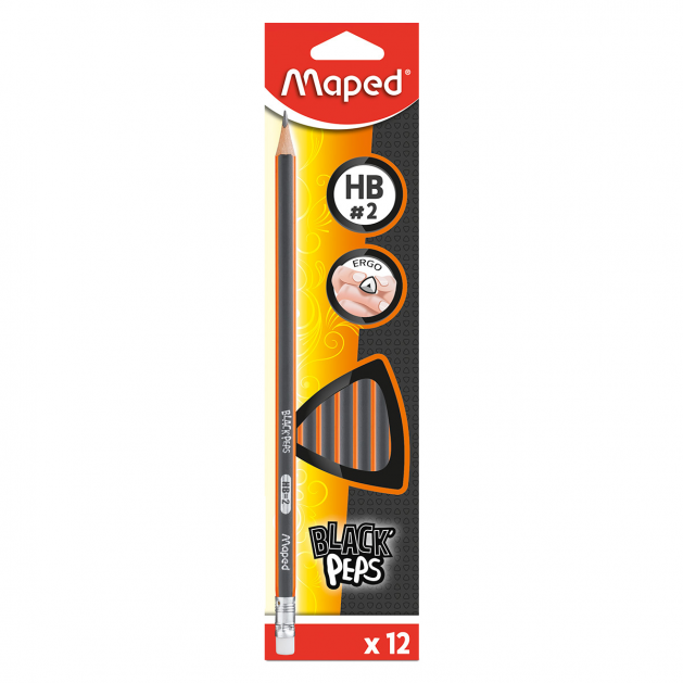  PACK OF 12 GRAPHITE HB2 AG PENCILS MAPED BLACKPEPS (12) (72) (144)