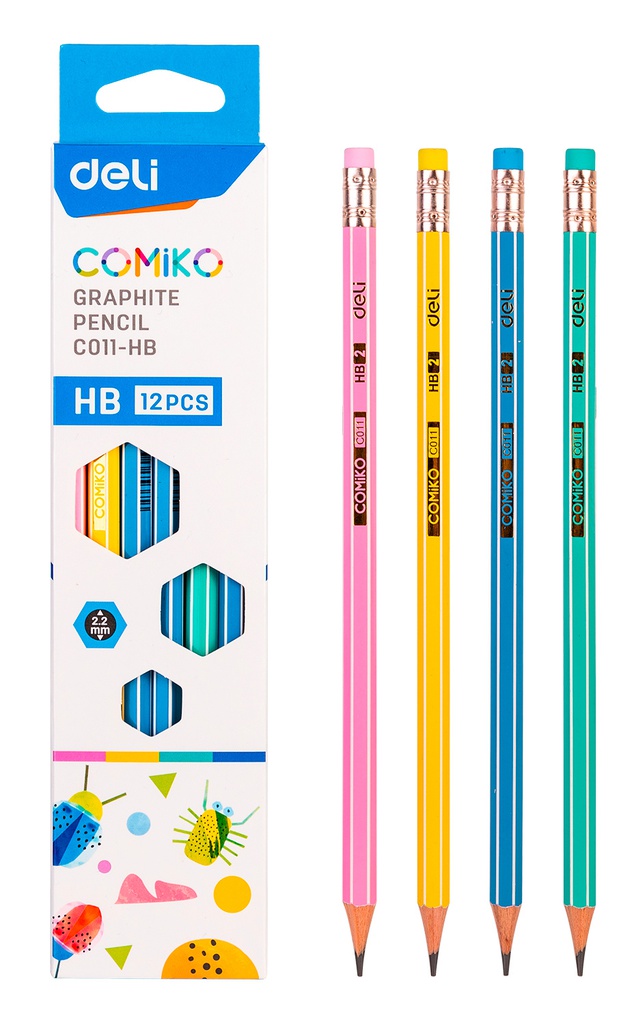 PACK DE 12 CRAYONS GRAPHITE HB DELI