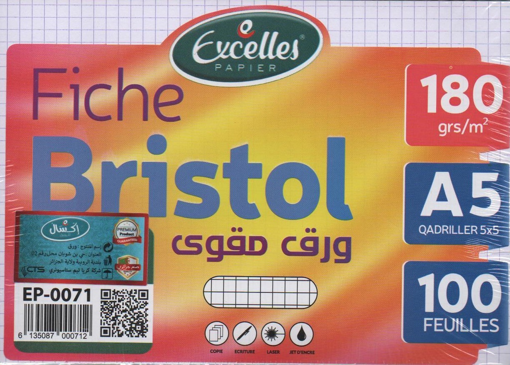  BRISTOL GRIDED SHEET A5 180g/m² 100F EXCELLENT