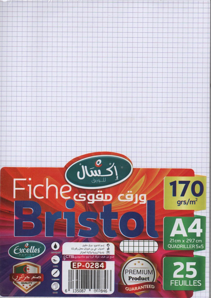 BRISTOL SHEET, GRIDDED A4 180g/m² 25F EXCELLENT