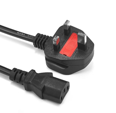 CABLE D'ALIMENTATION PC PRISE ANGLAISE AVEC FUSIBLE D'ORIGINE