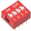 2.54MM 4POSITIONS 8PIN RED DIP SWITCH