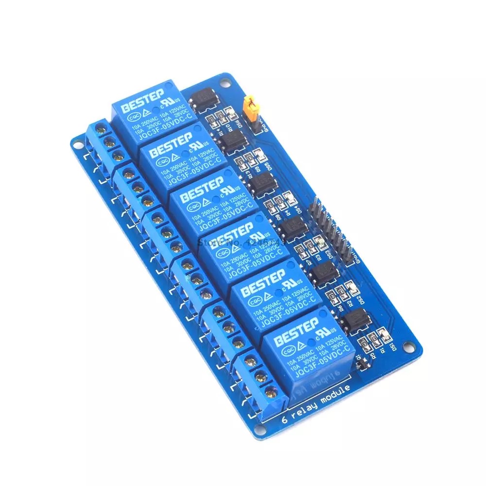  6-CHANNEL RELAY MODULE WITH LIGHTWEIGHT 5V COUPLING ►