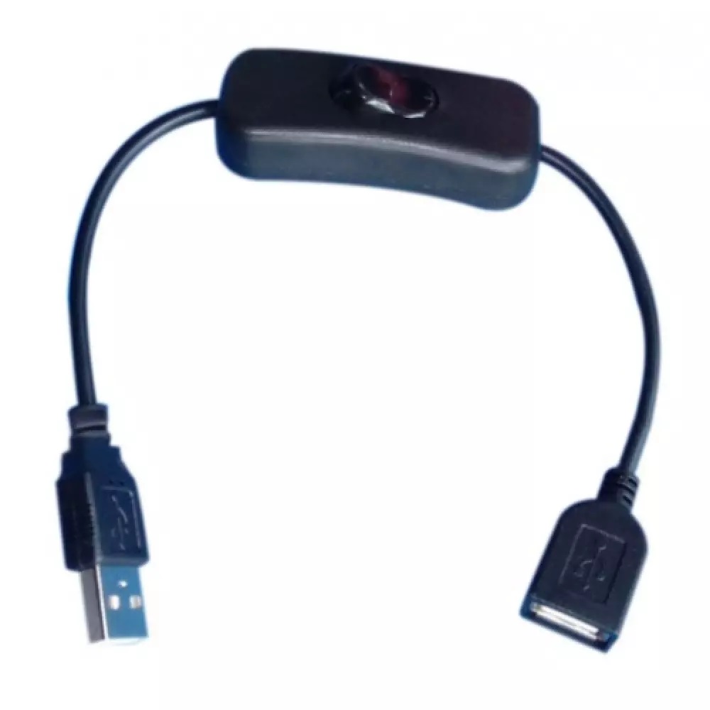 كابل طاقة USB ذكر-أنثى مع مفتاح 30 سم