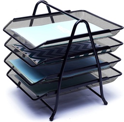 [M-1104] KORTAS 4-TIER BLACK METAL DOCUMENT SORTER