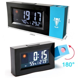 [8290] ساعة طاولة LED ملونة + تقويم + طقس + جهاز عرض