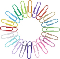 [OK1651] 100pcs COLOURED METAL PAPER CLIPS IN KIOSE BOX