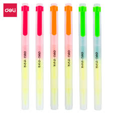 [U353 04] DELI 4 COLORS HIGHLIGHTER 6pcs
