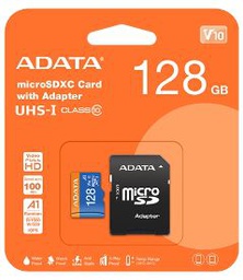 بطاقة ذاكرة 128 جيجابايت + محول ADATA MICRO SD