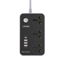 [SC3412] LDNIO 3-SOCKET POWER STRIP + 3 USB-A + 1 USB-C