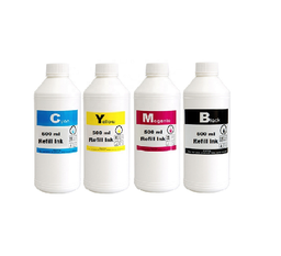 PACK ENCRE IMPRIMANTE UNIVERSEL 4 PCS CMYN 500ml PRO INK