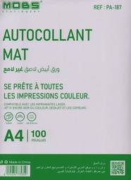[6975234775359] A4 MATTE ADHESIVE PAPER 100F MOBS