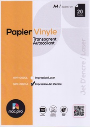 NAC PRO A4 20 Sheets Self-Adhesive Transparent Vinyl Paper