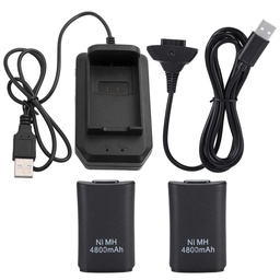 XBOX 360 2B BATTERY + CABLE + CHARGER