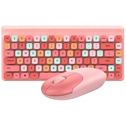 [QW02] لوحة مفاتيح لاسلكية ملونة QWERTY + ماوس
