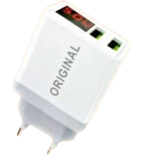 2-PORT USB CHARGER + MICRO USB CABLE / 5V 3.1A SOCKET WITH ORIGINAL DISPLAY